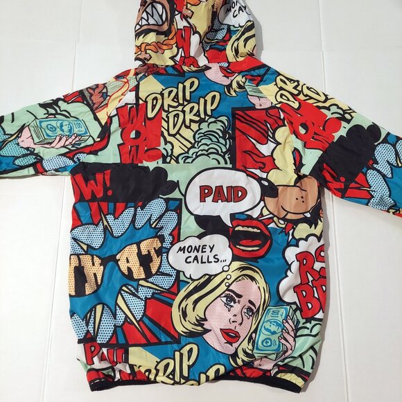 Reason Jacket Adult Large Windbreaker Hoodie Comic Strip money calls looks great - Picture 6 of 7